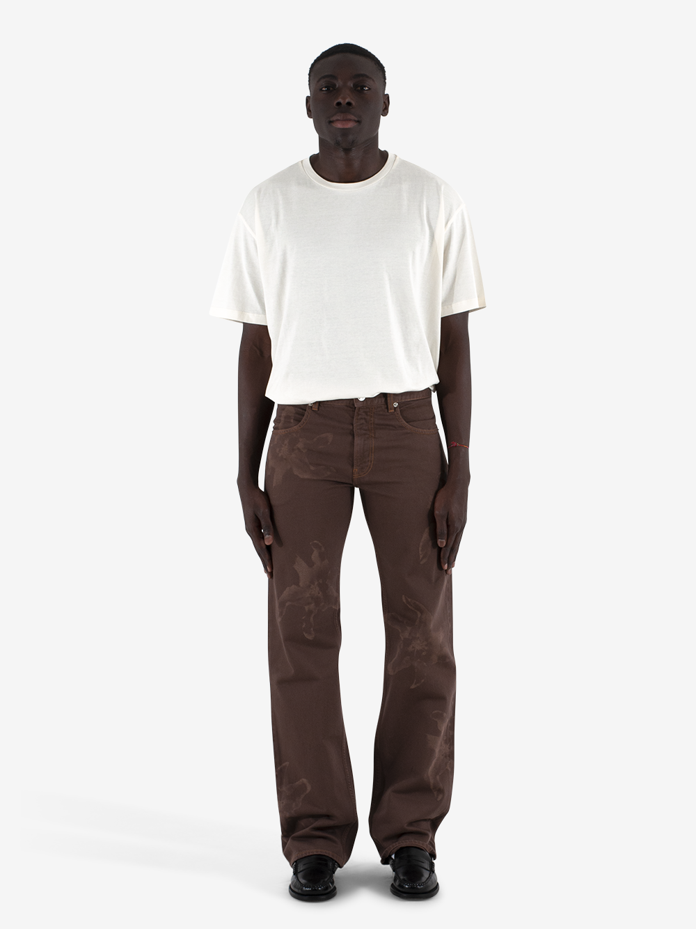 Flower Bootcut Jeans PA66-TW27A24 BRO BLUEMARBLE 