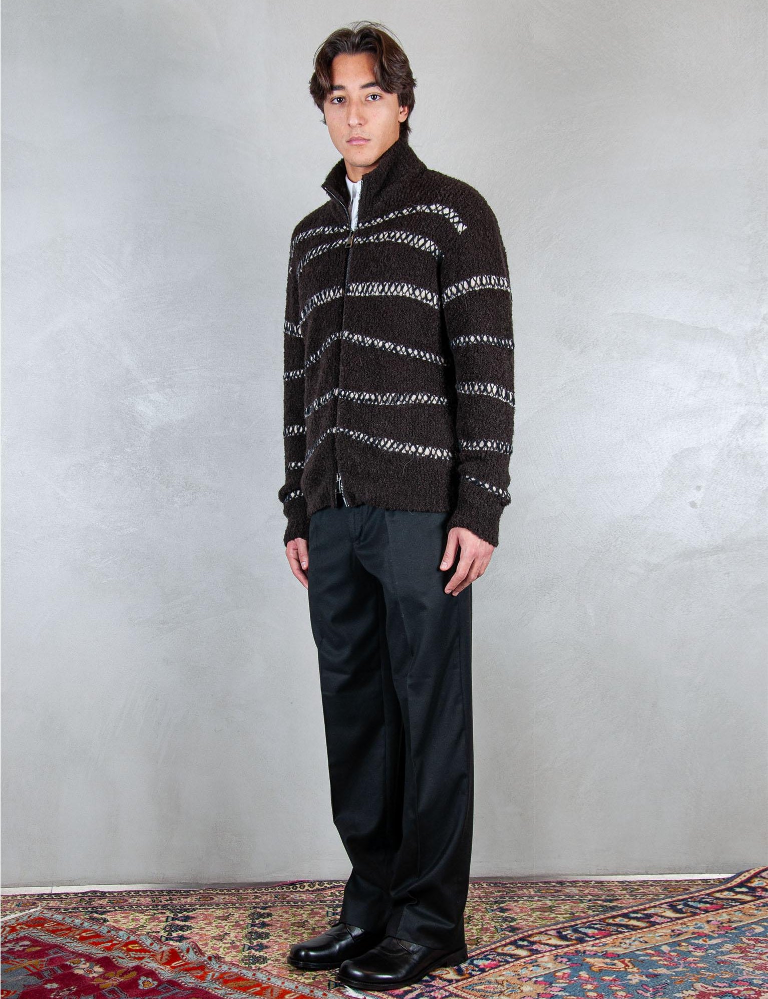 Maglia zip jacquard FU48 24 Atom Factory 