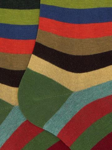 Gallo Calze lunghe uomo cotone verde righe pari AP103118 32601 Gallo 