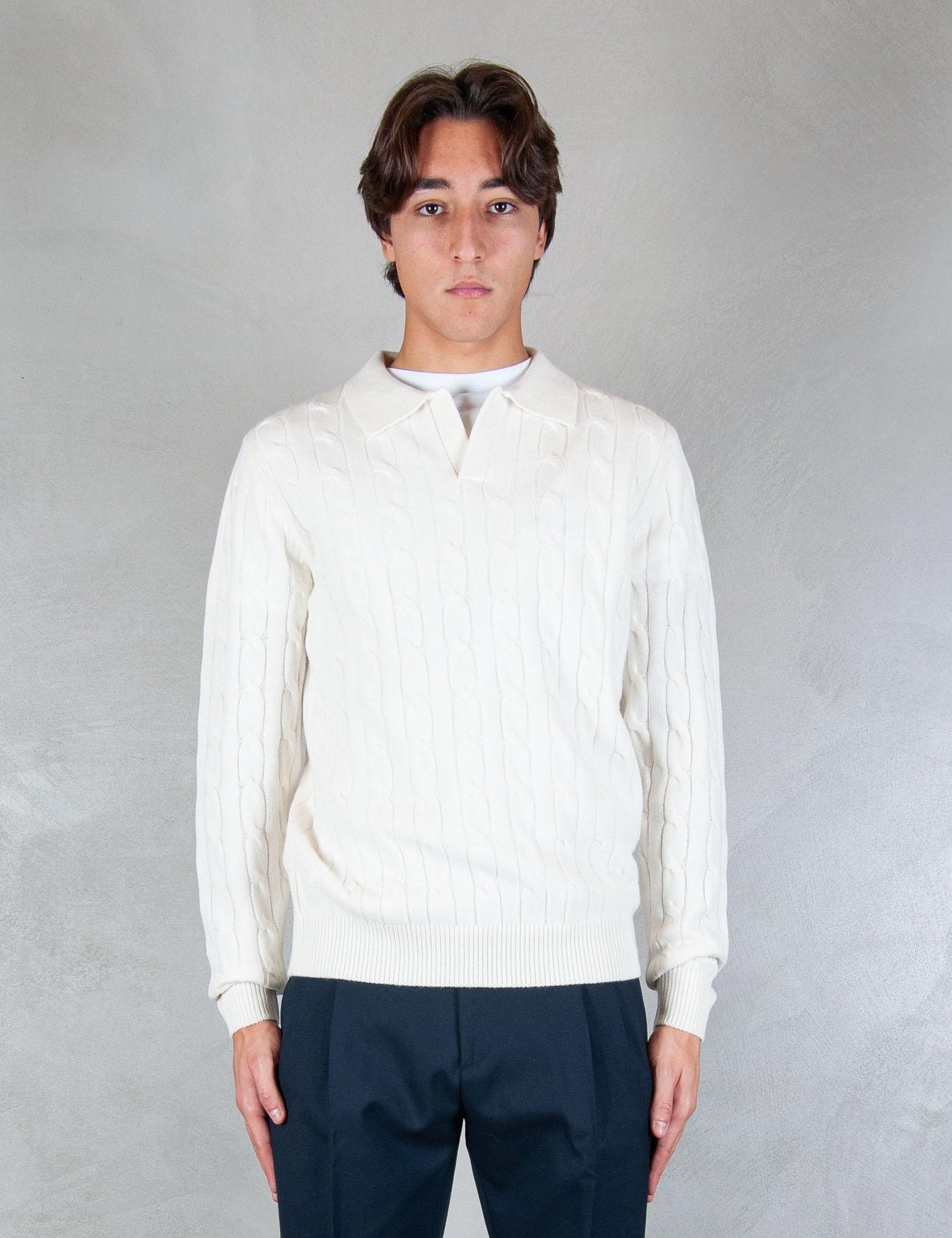>Downing braid polo wool DOW0003 00040I MC2 St Barth 