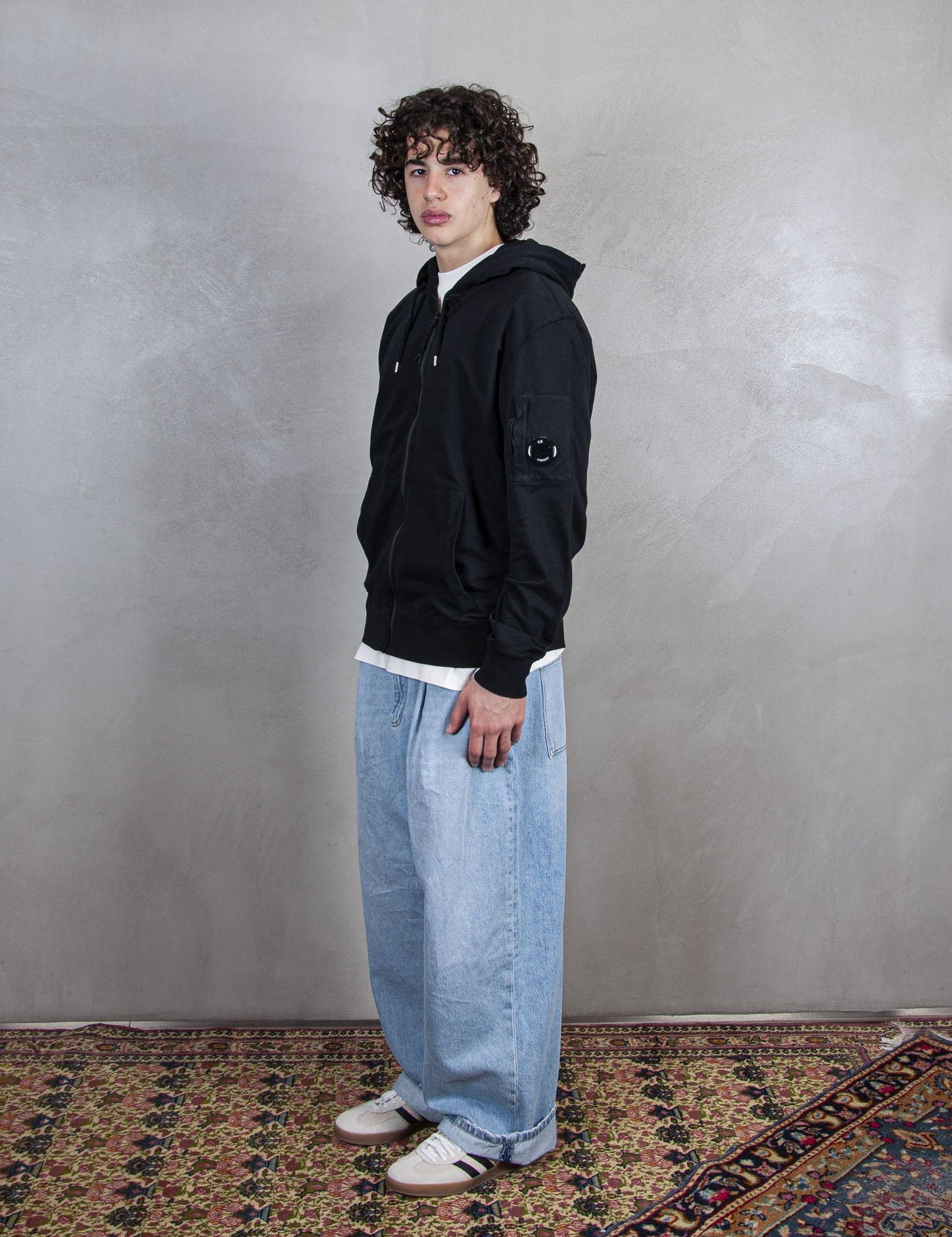 Hooded Sweatshirt Open Light Fleece SS057A-2246G 888 C.P. company 