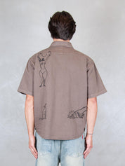 Parra Camicia <BR/>Crooked face 55320 BROWN Parra 
