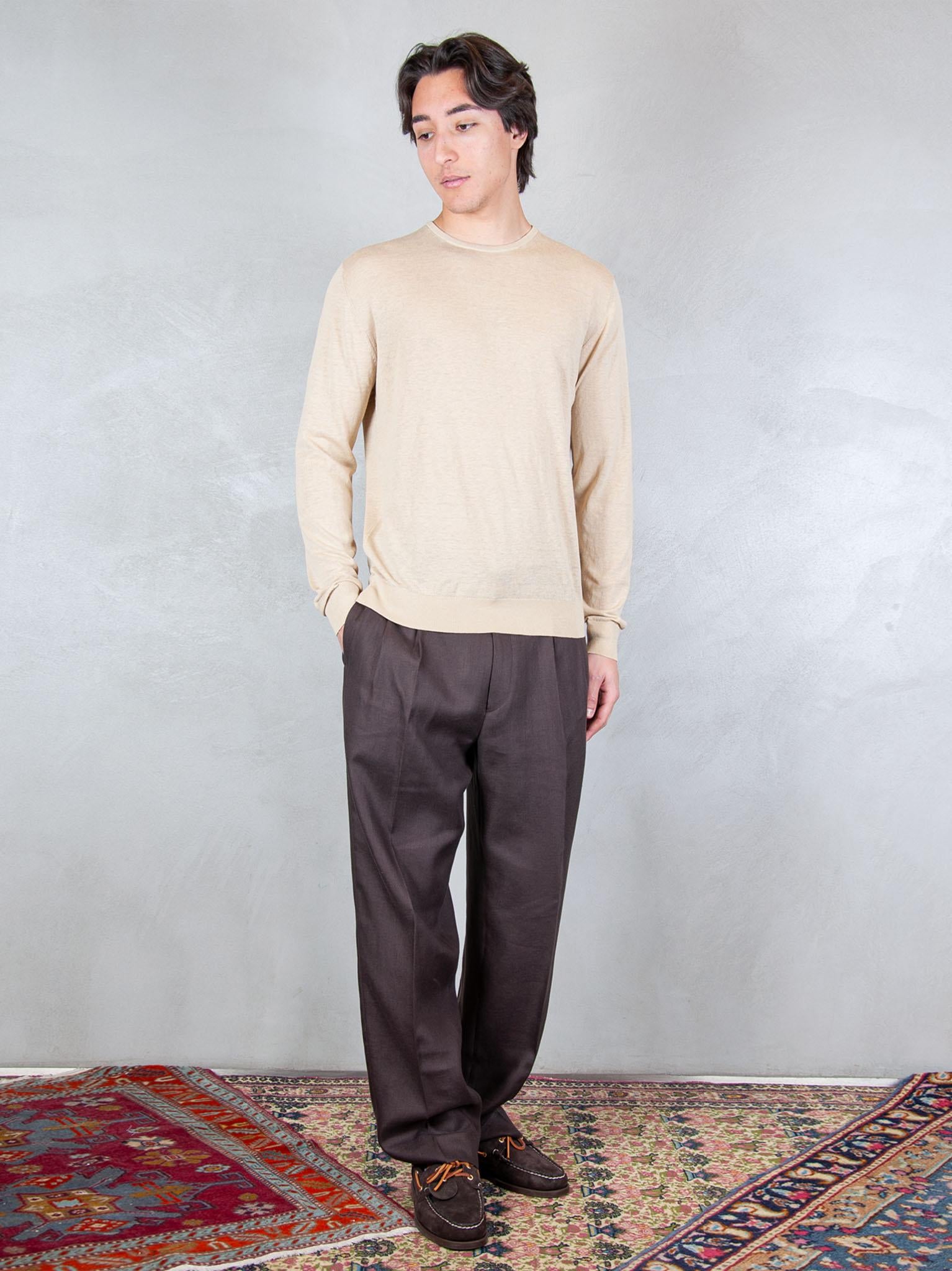 Seinse Maglia Girocollo Cotone e Seta ME3318 BEIGE Seinse 
