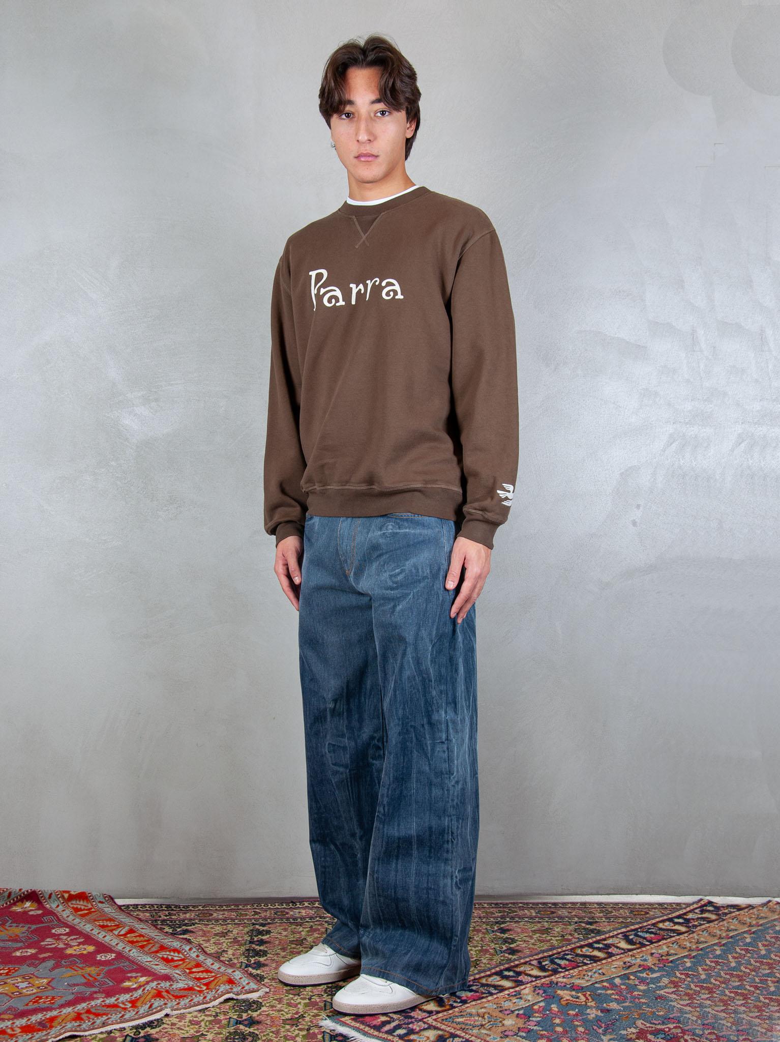 Parra Felpa Weird Trad Logo crewneck 54321 BROWN Parra 