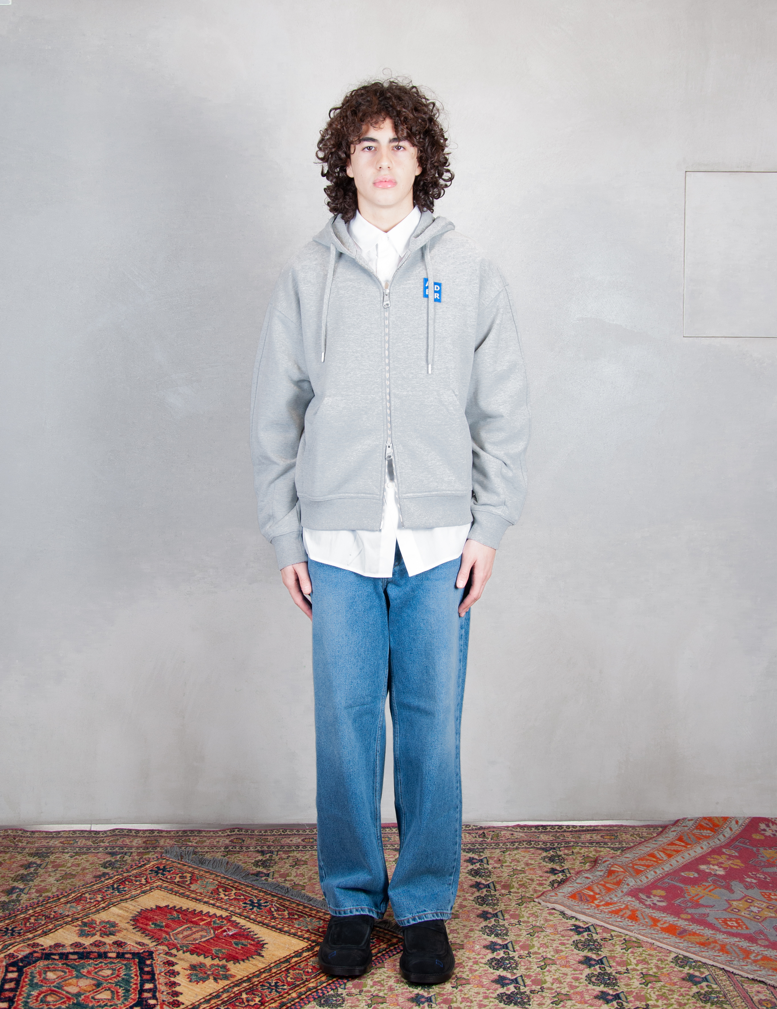 >Semi Oversized Zipped Hoodie BM42FYHD0401 GR-GREY Ader Error 