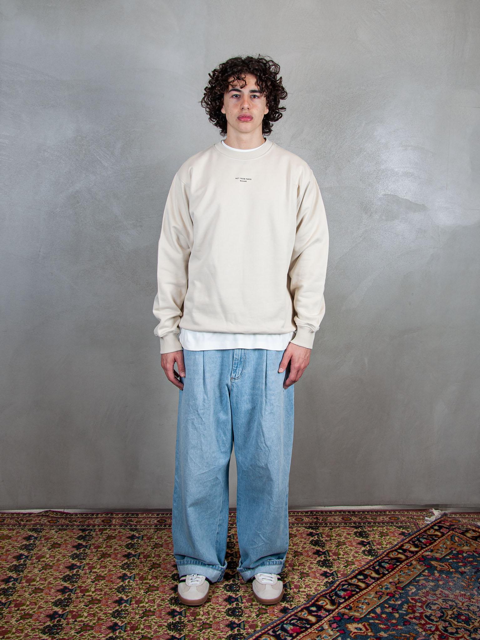 Le Sweatshirt Slogan Classique SW148-CO127 MT Drôle De Monsieur 