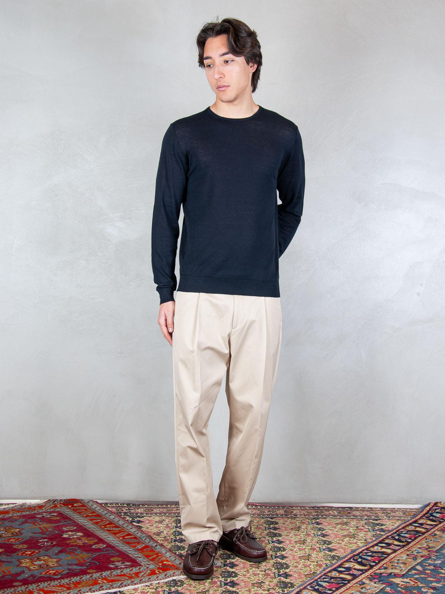 Seinse Maglia Girocollo Cotone e Seta ME3318 BLUE NAVY Seinse 