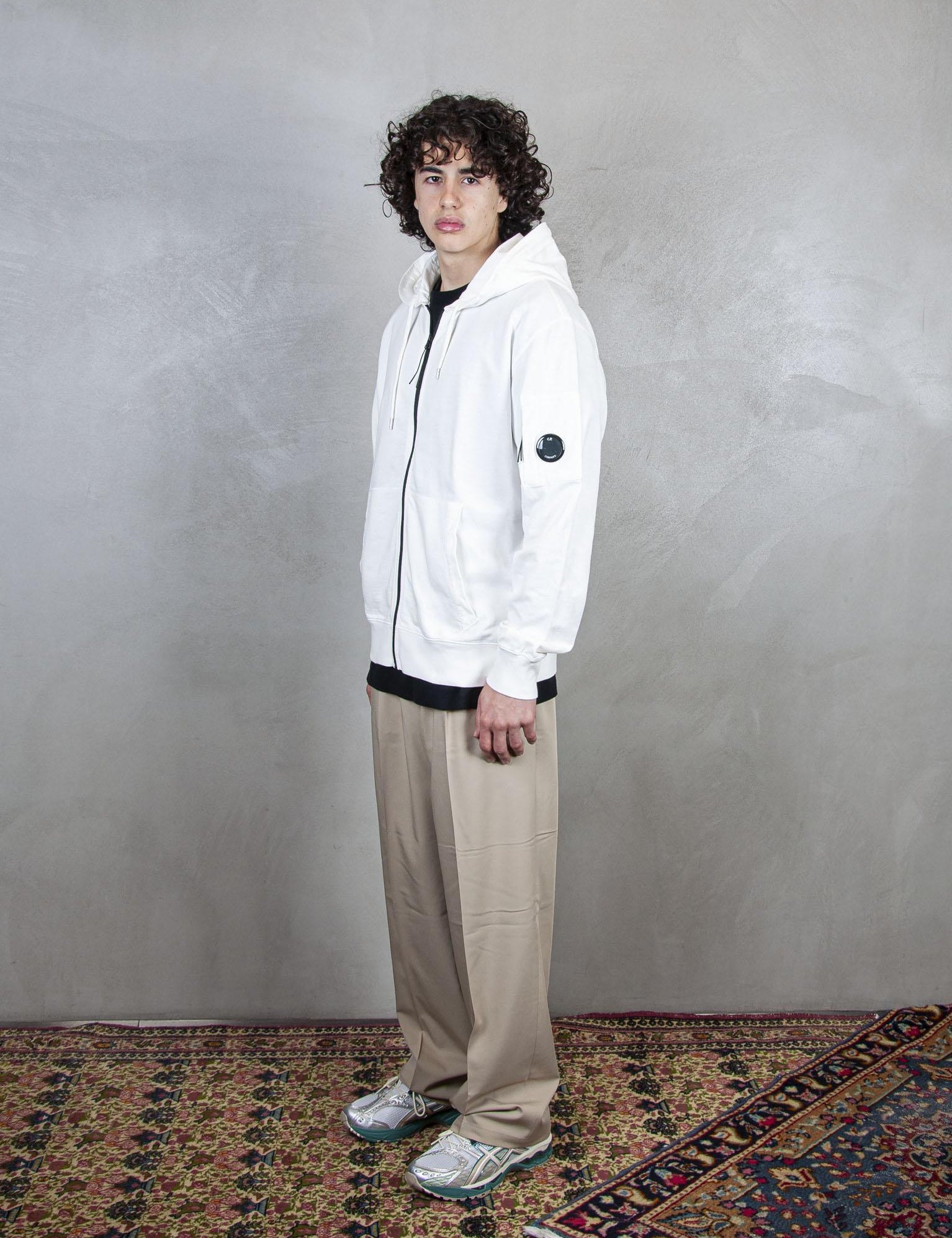 Hooded Sweatshirt Open Light Fleece SS057A-2246G 103 C.P. company 