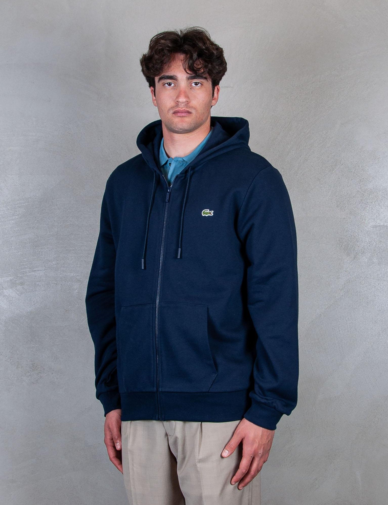 >Felpa cappuccio con zip SH9809 166 Lacoste 