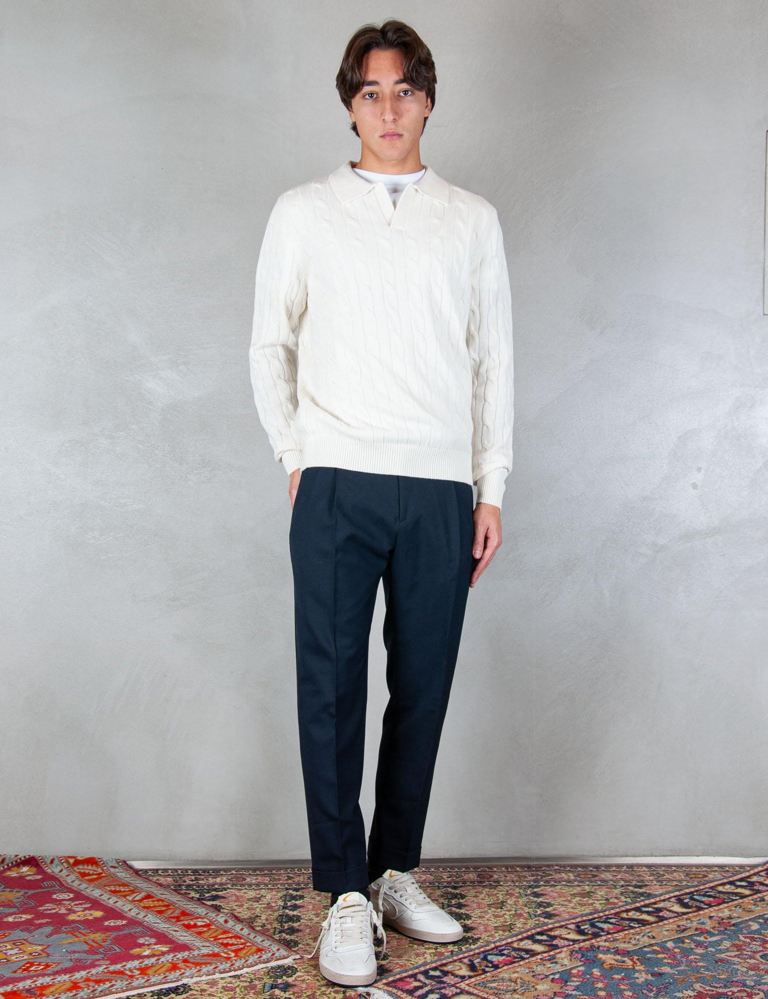 >Downing braid polo wool DOW0003 00040I MC2 St Barth 