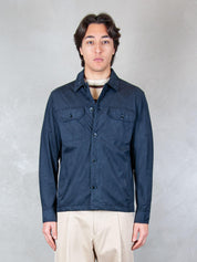 Seinse Giubbotto <BR/>Camicia Ecopelle GBE1137 BLUE NAVY Seinse 