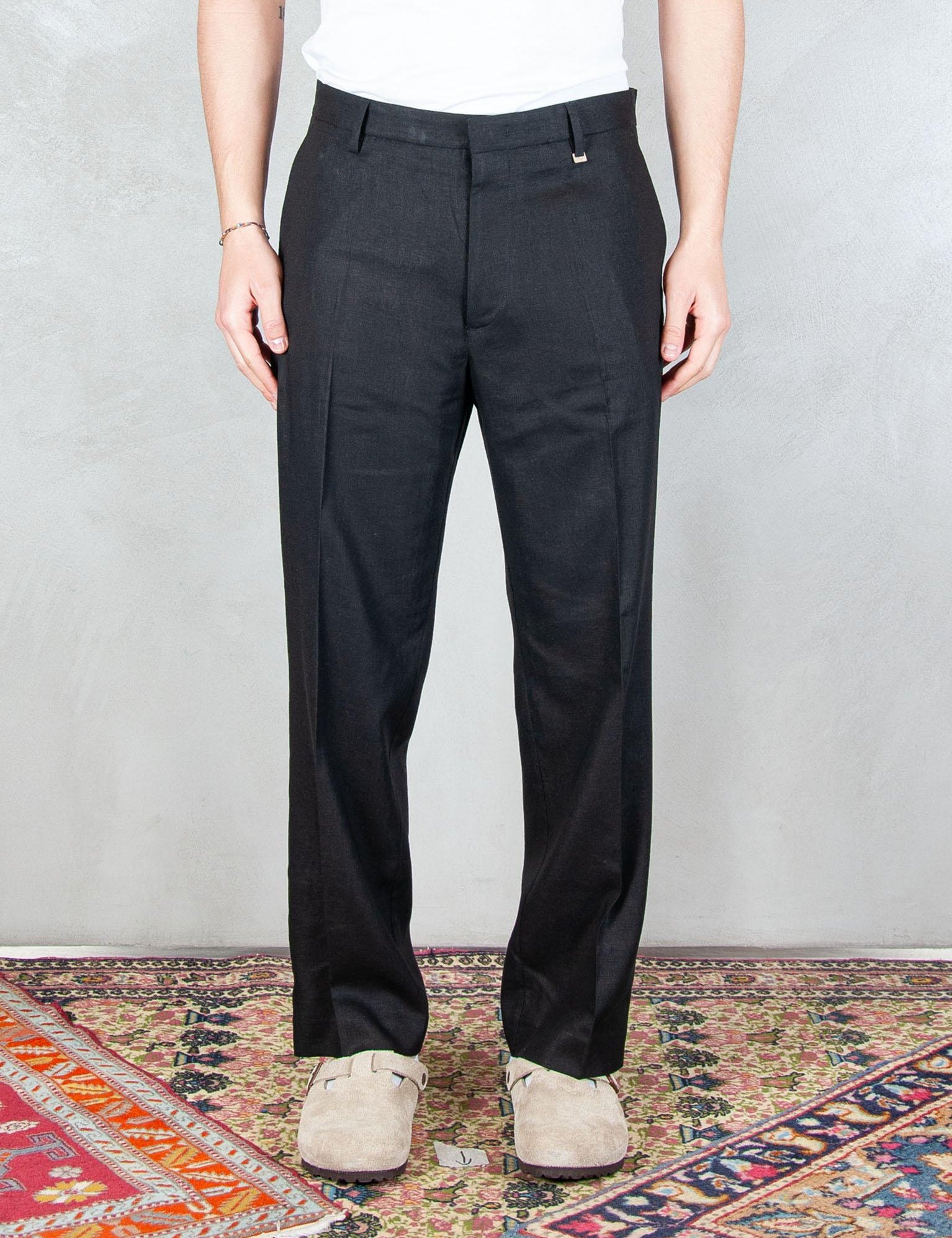 >Pantalone Regular Lino PA3703 NERO I'm Brian 