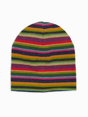 Berretto reversibile unisex pile blu righe multicolor AP104373 31605 Gallo 