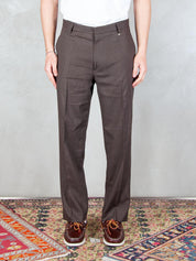 I'M Brian <BR/>Pantalone Regular Lino PA3703 MORO I'm Brian 