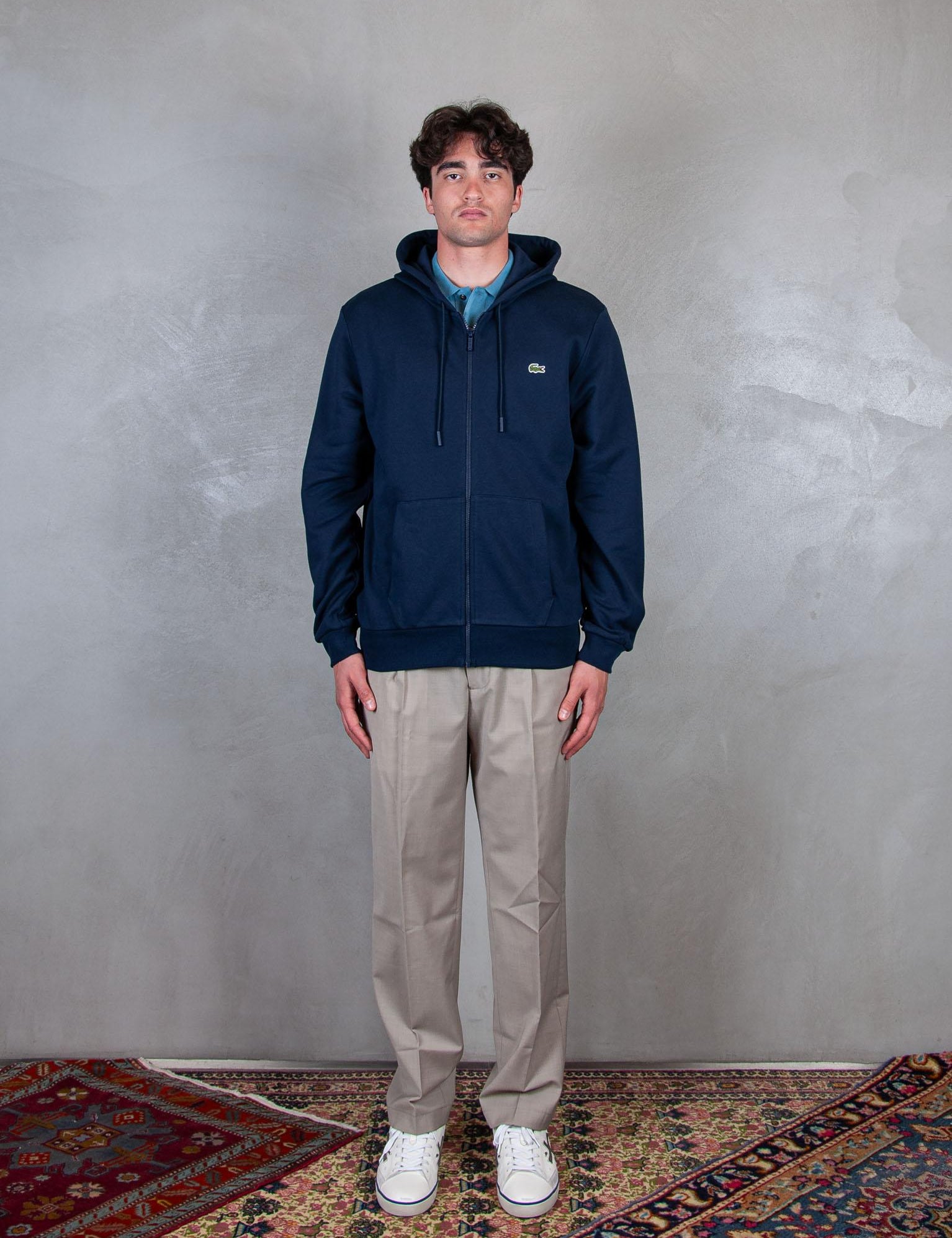 >Felpa cappuccio con zip SH9809 166 Lacoste 