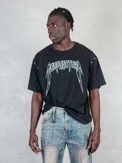 Acupuncture T-shirt   <BR/>Studded Metal STUDDED METAL WASHED BLACK Acupuncture 