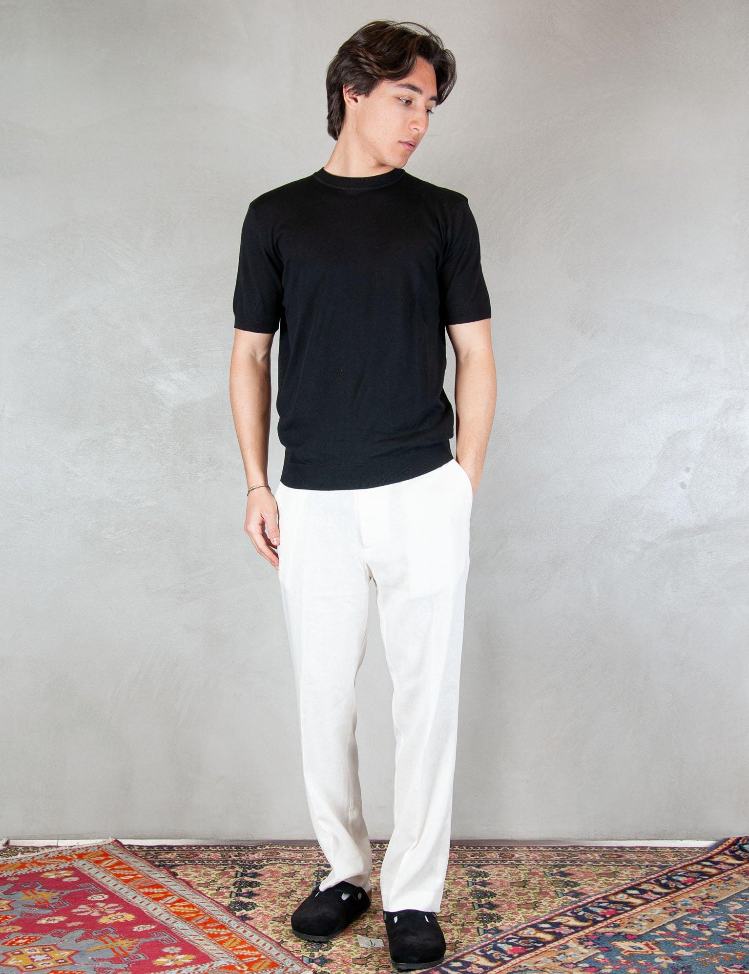 >Pantalone Regular Lino PA3703 BIANCO I'm Brian 