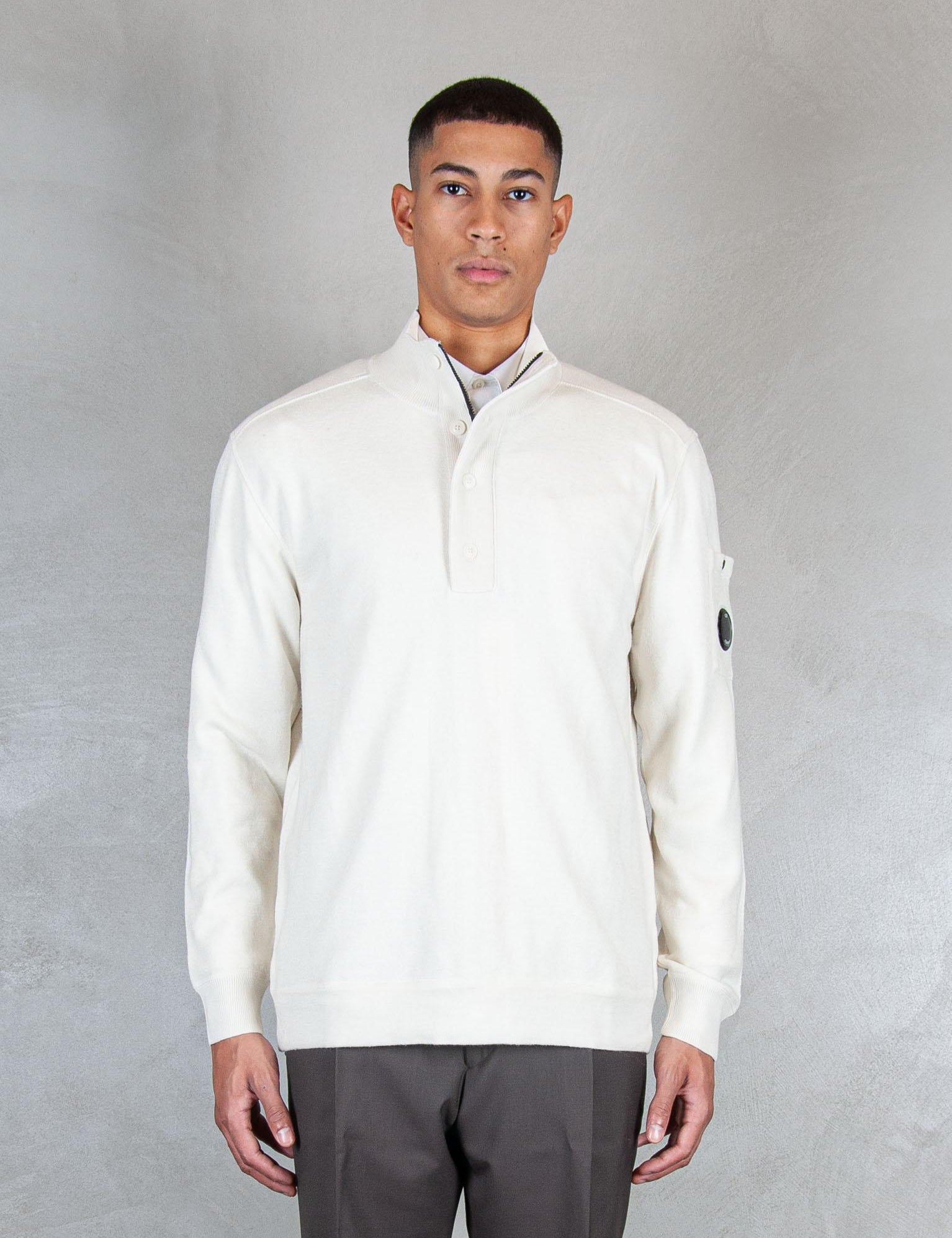 >Wool Felted polo KN199A-110468A 103 C.P. company 