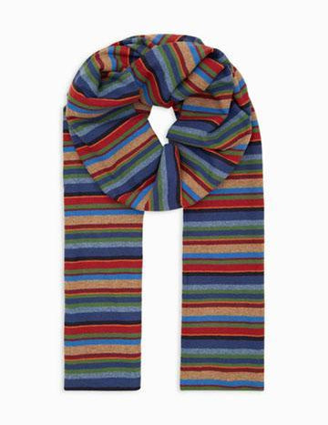 >Sciarpa unisex pile blu righe multicolor AP514452 32648 Gallo 