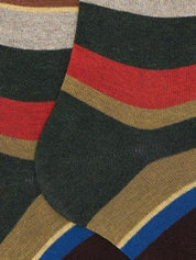 Calze lunghe uomo cotone verde righe multicolor AP103413 32645 Gallo 