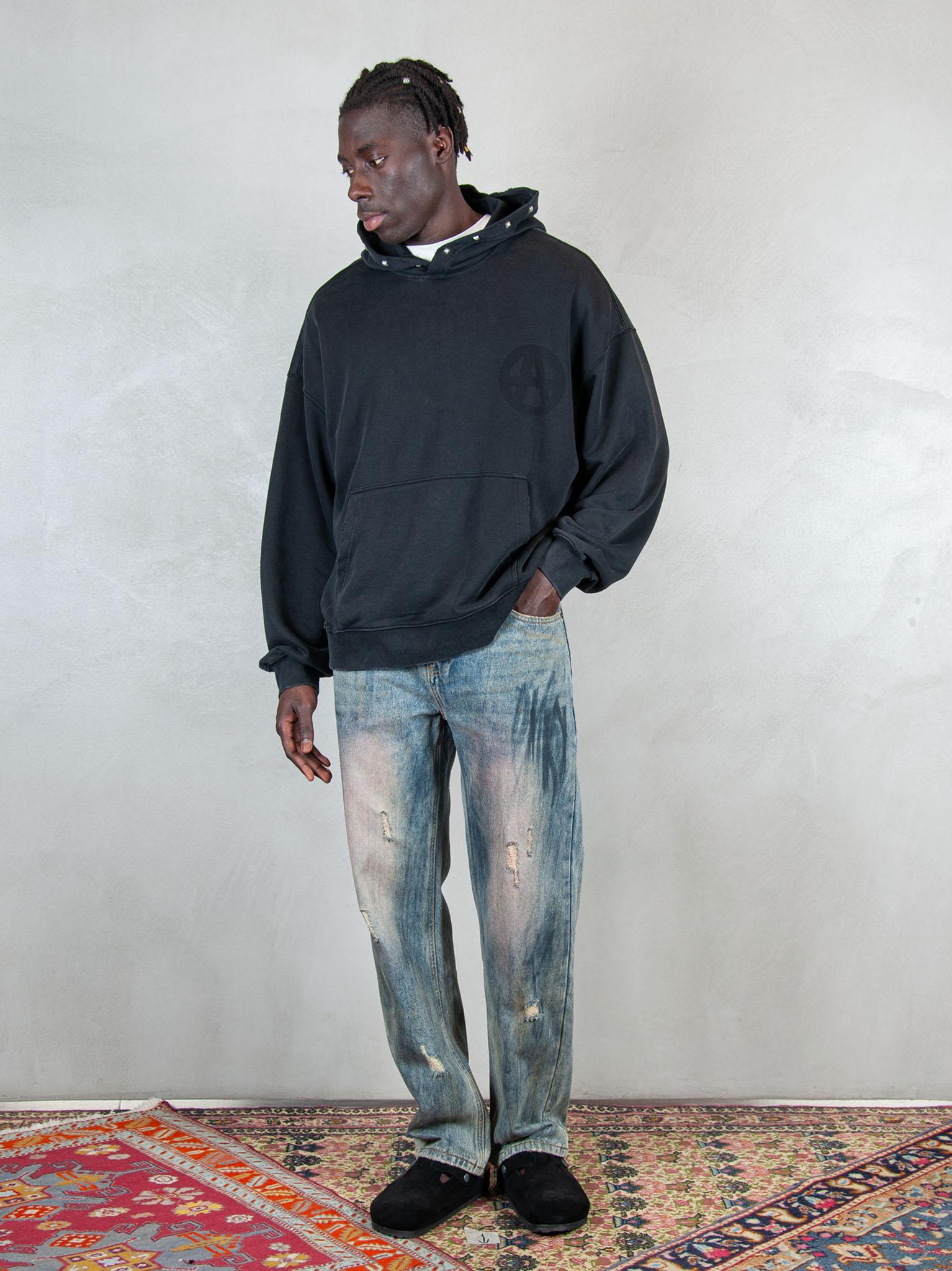 Acupuncture Felpa  Studded Anarchy STUDDED ANARCHY WASHED BLACK Acupuncture 