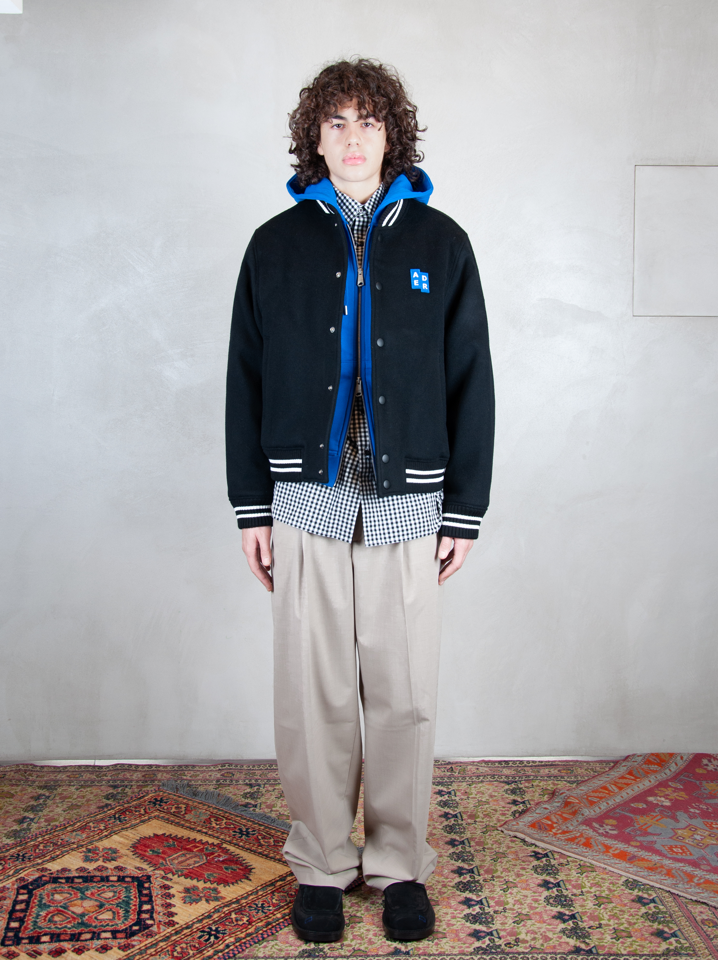 Ader Error Giubbotto College Bomber BM42FYJK0504 BK-NOIR Ader Error 