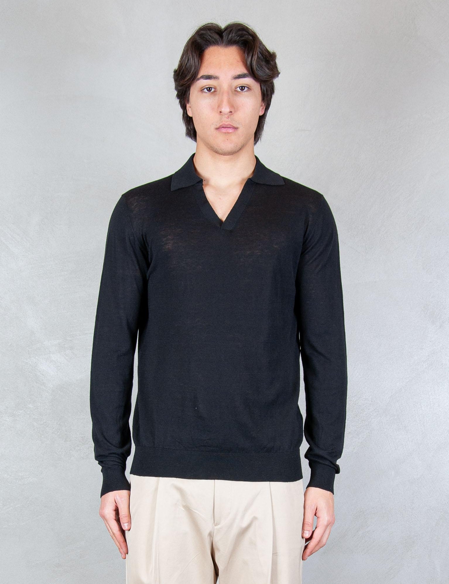 >Polo Capri Cotone e Seta ME3319 NERO Seinse 