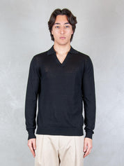 Seinse Maglia <BR/>Polo Capri Cotone e Seta ME3319 NERO Seinse 