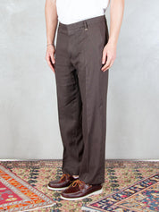 I'M Brian <BR/>Pantalone Regular Lino PA3703 MORO I'm Brian 