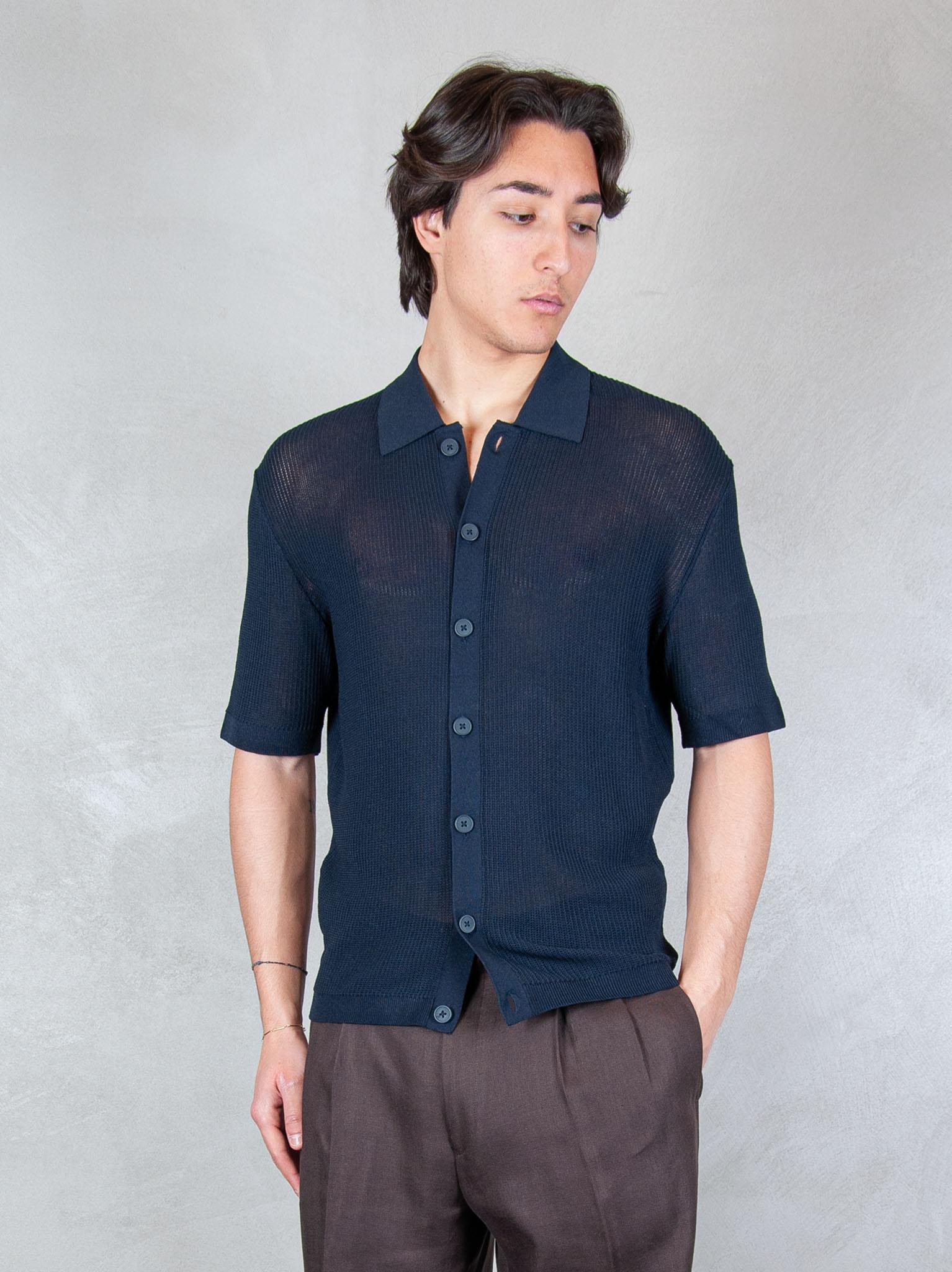 Seinse Maglia Camicia Traforata ME3204 BLUE NAVY Seinse 