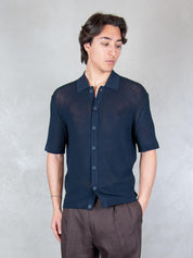 Seinse Maglia <BR/>Camicia Traforata ME3204 BLUE NAVY Seinse 