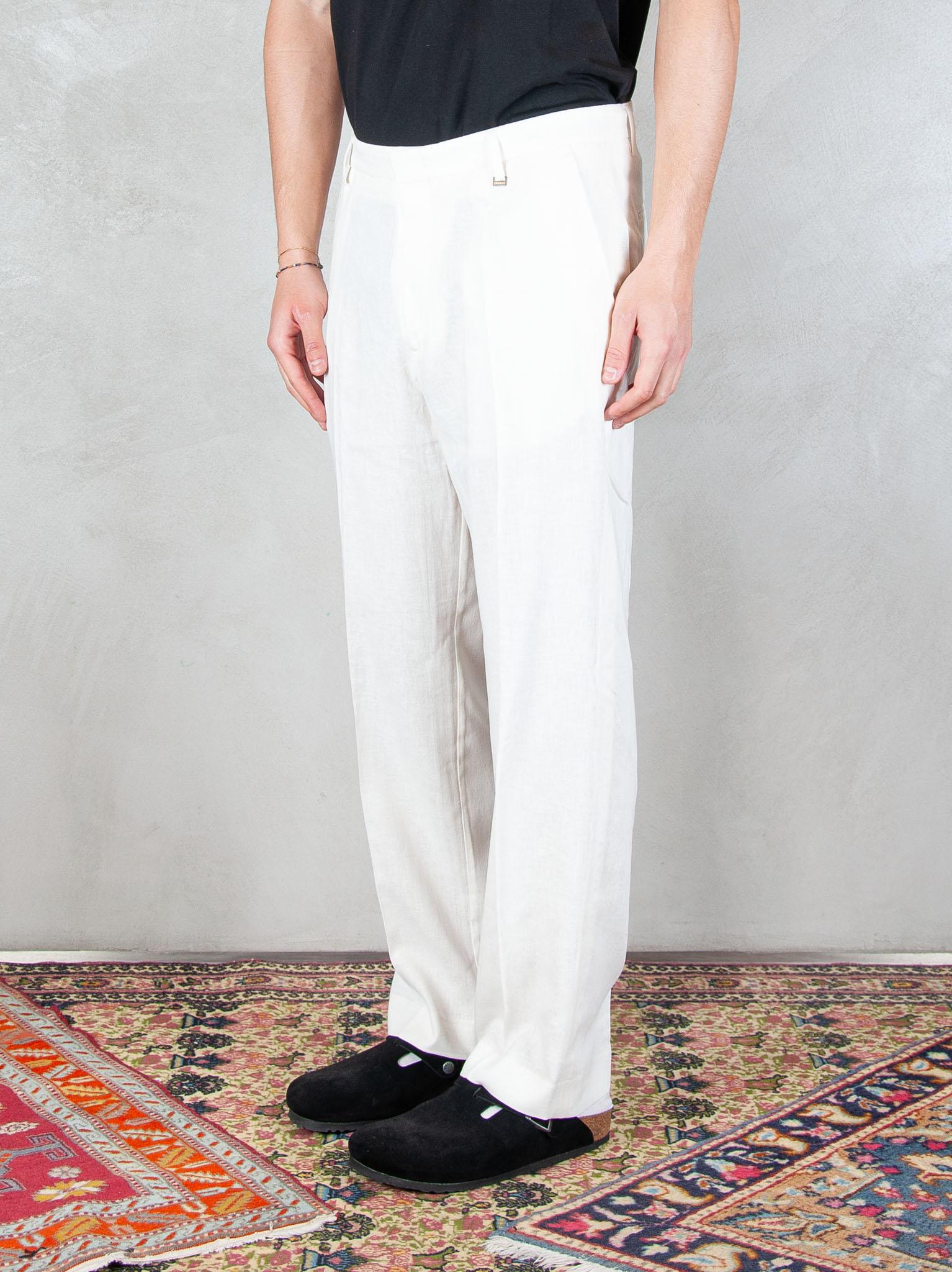 I'M Brian Pantalone Regular Lino PA3703 BIANCO I'm Brian 