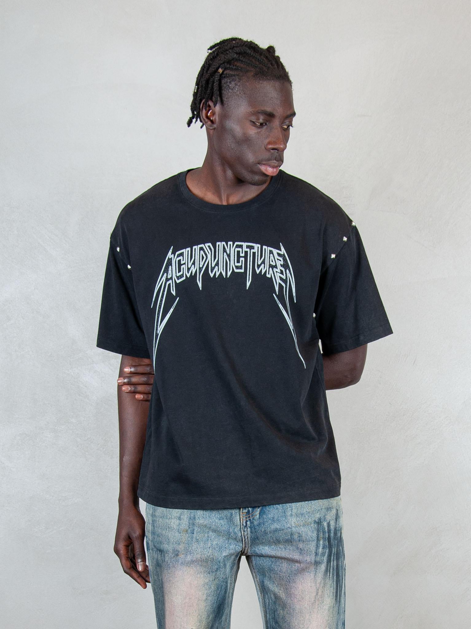 Acupuncture T-shirt   Studded Metal STUDDED METAL WASHED BLACK Acupuncture 