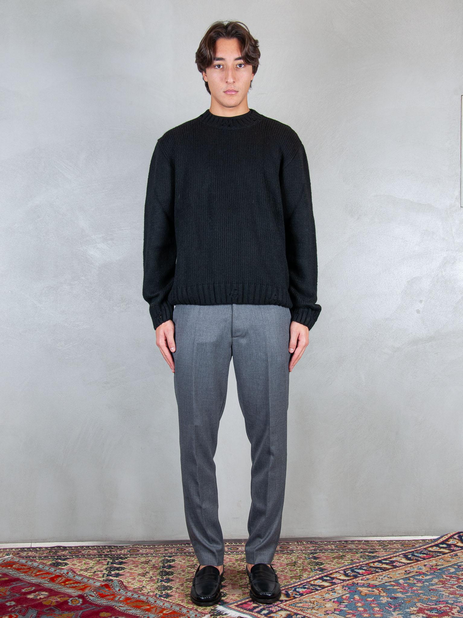 Maglia girocollo rotture MA3416 NERO I'm Brain 