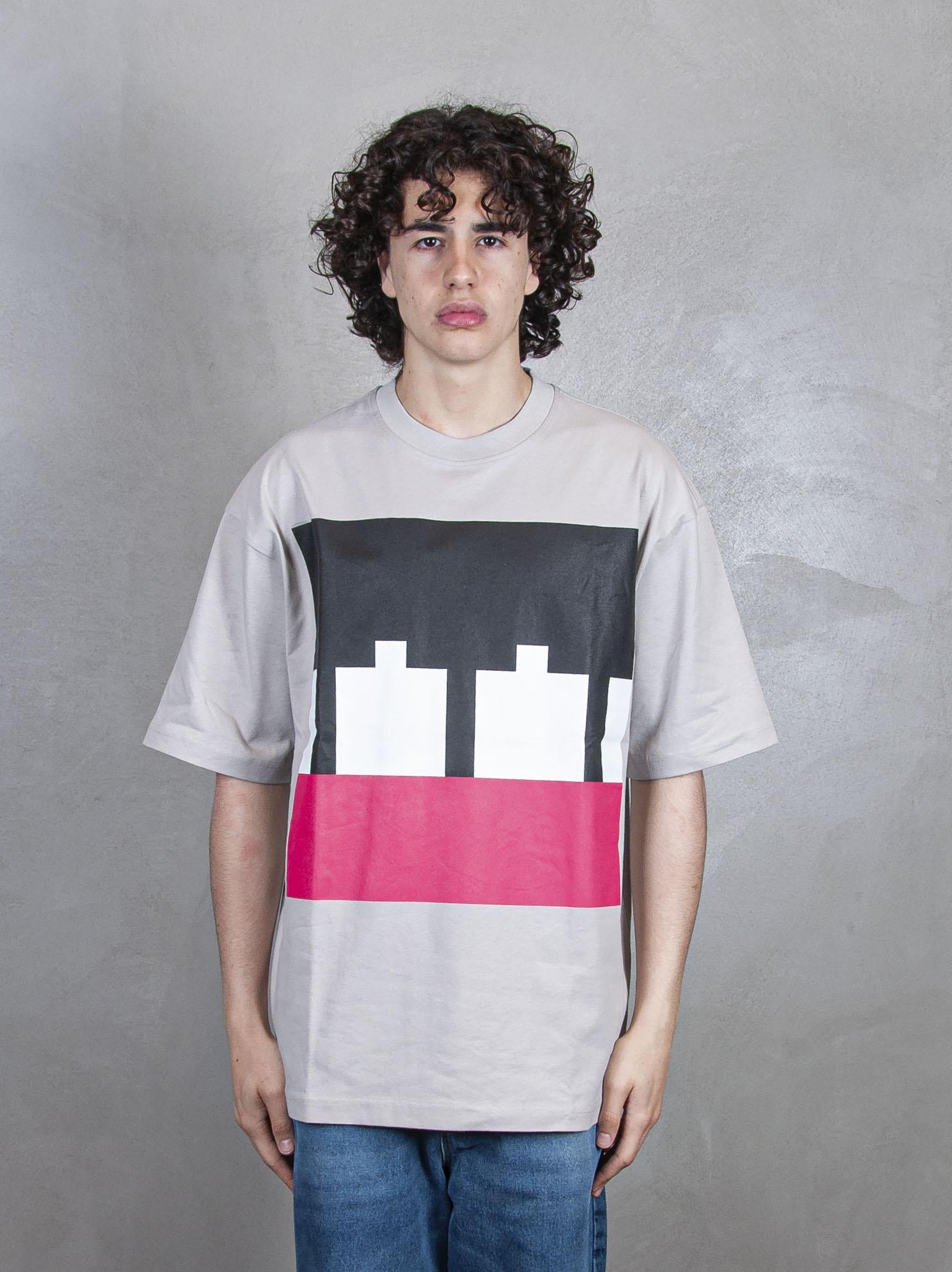 TTT T-Shirt Block Logo TS005 GREY/WHT/RED TTT 