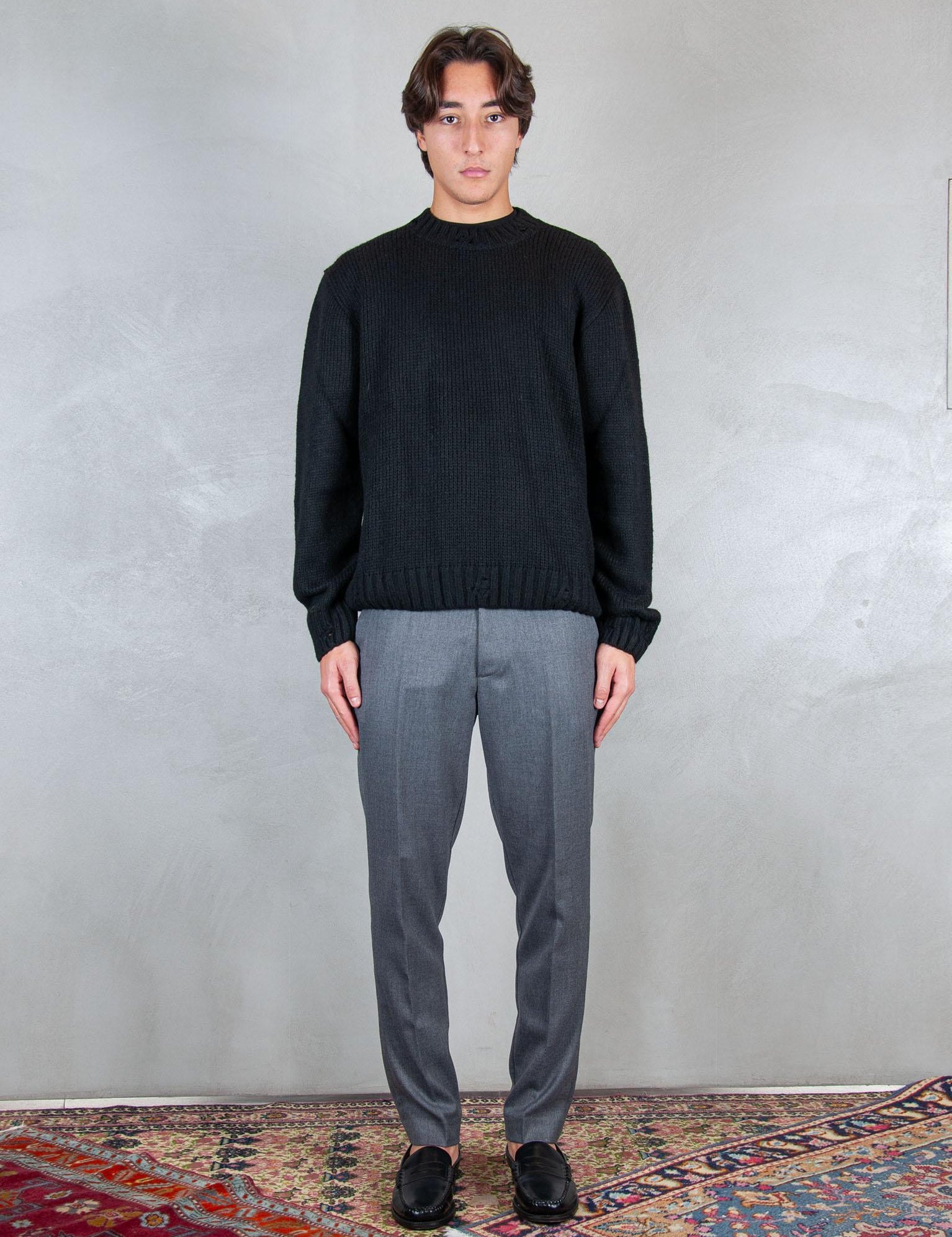 >Maglia girocollo rotture MA3416 NERO I'm Brain 