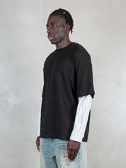 Acupuncture T-shirt <BR/>Layered Long T1 LAYERED LONG T2 WASHED BLACK Acupuncture 