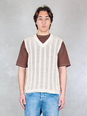 Seinse Maglia <BR/>Gilet Scollo V ME3254 OFF WHITE Seinse 