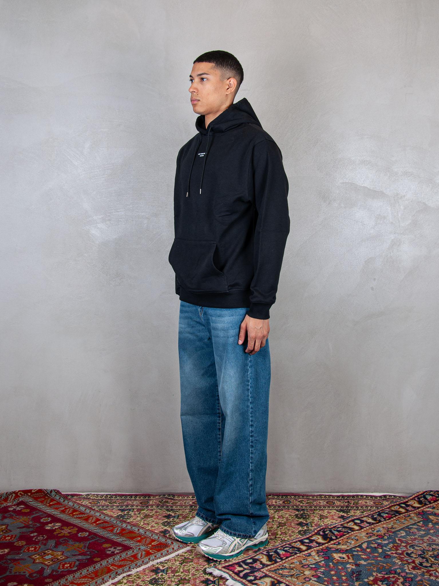 Drôle De Monsieur Felpa Hoodie Slogan HO161-CO127 BL Drôle De Monsieur 