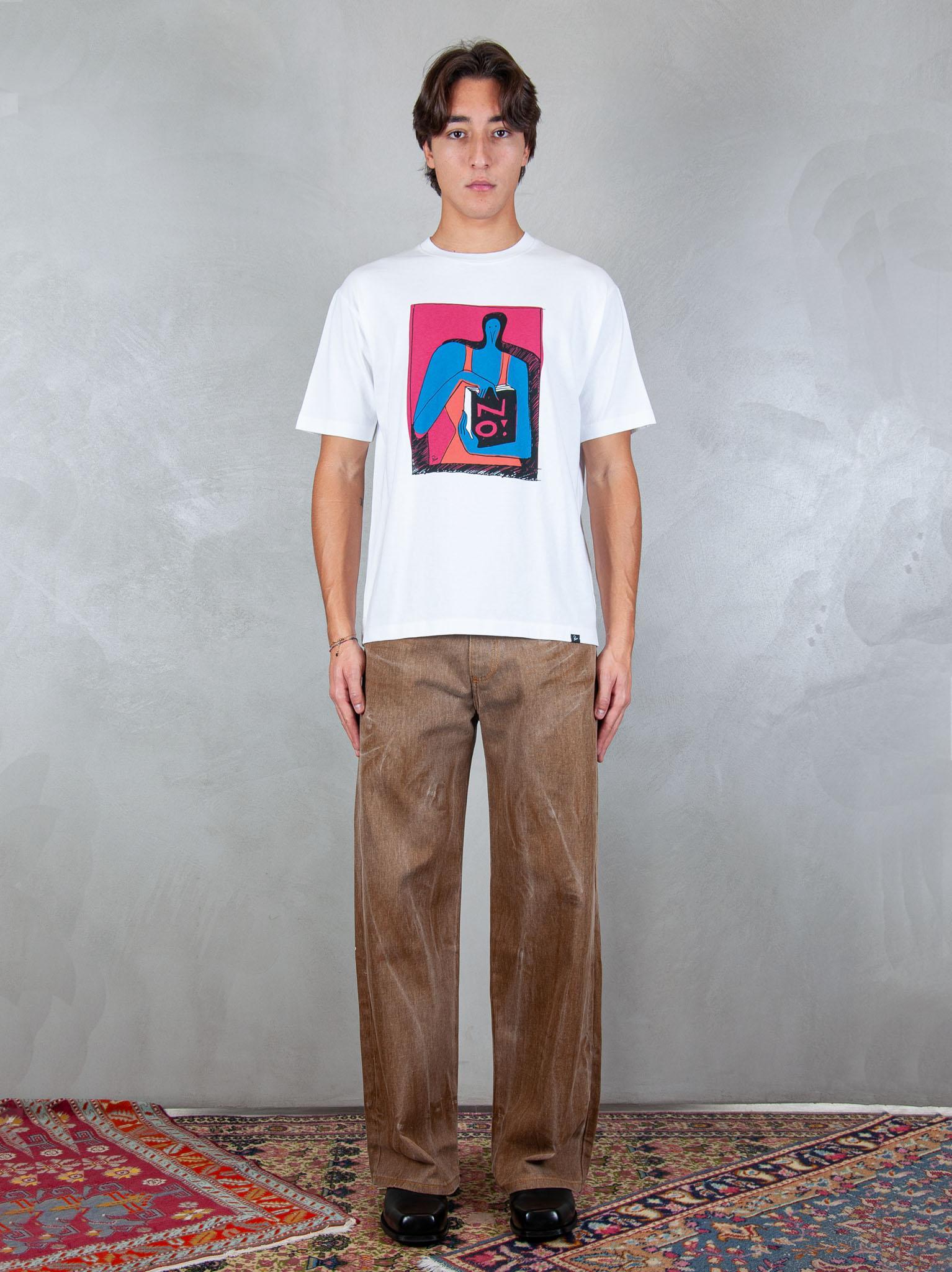 Parra T-shirt No Books tee 54105 WHITE Parra 