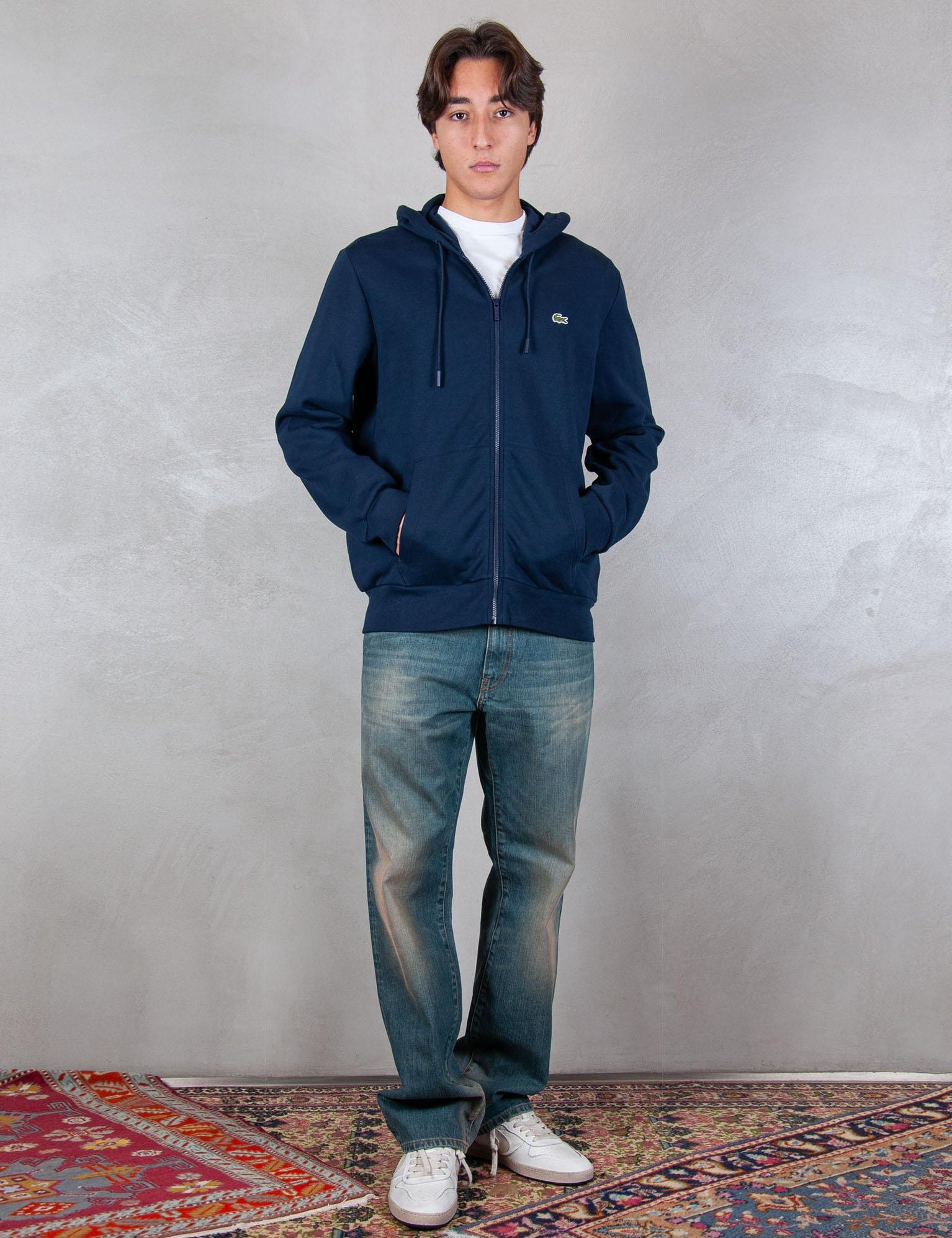 >Felpa cappuccio con zip SH9626 166 Lacoste 