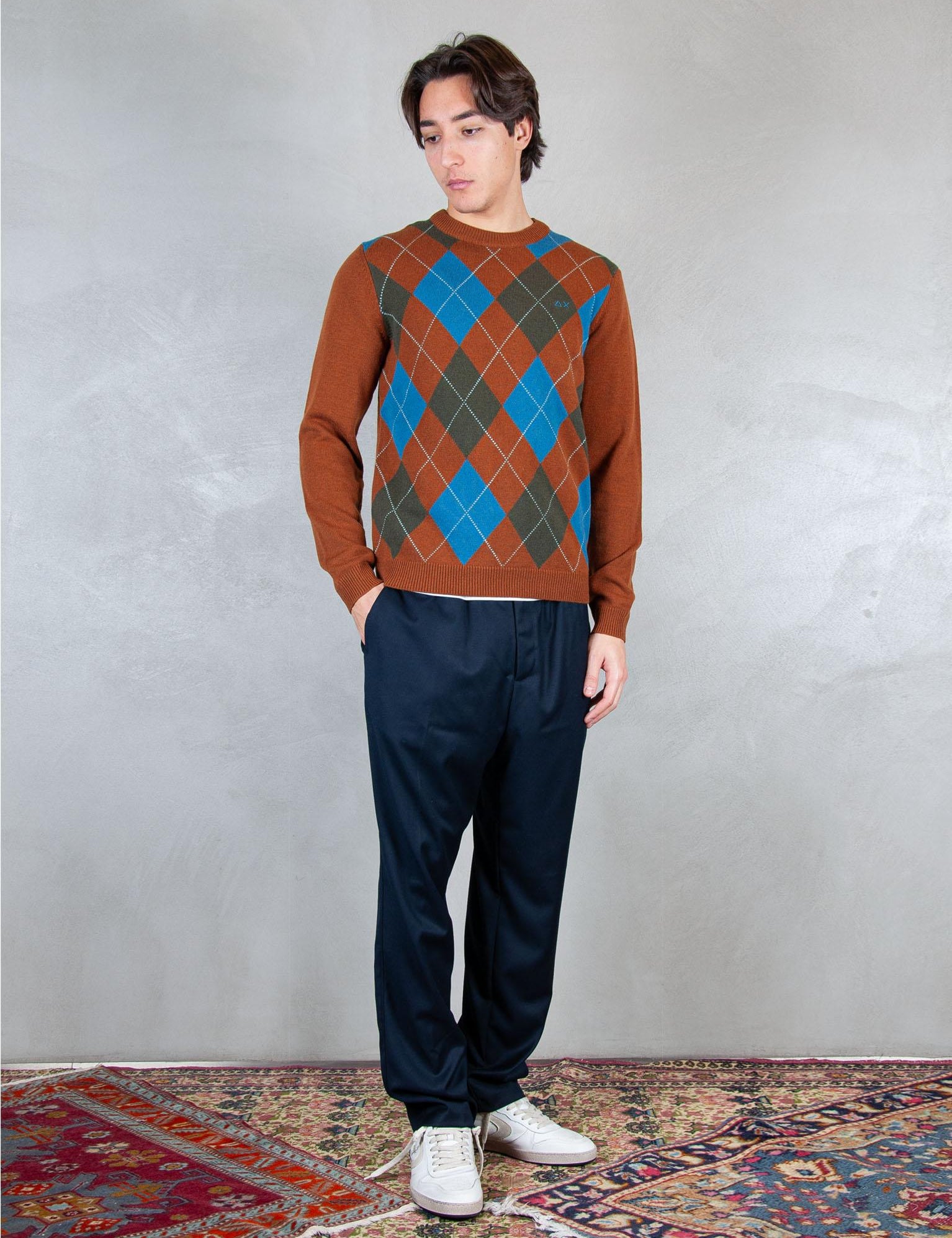 Sun68 Maglia Girocollo Argyle K45160 9380 Sun68 