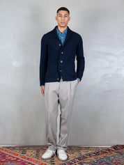 Luigi Gentile Maglia <BR/>Cardigan Collo Sciallato LG1181 90 Luigi Gentile 
