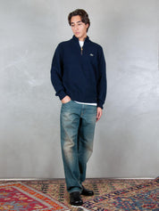 Lacoste <BR/>Maglione half zip a coste in lana cardata AH3134 166 Lacoste 