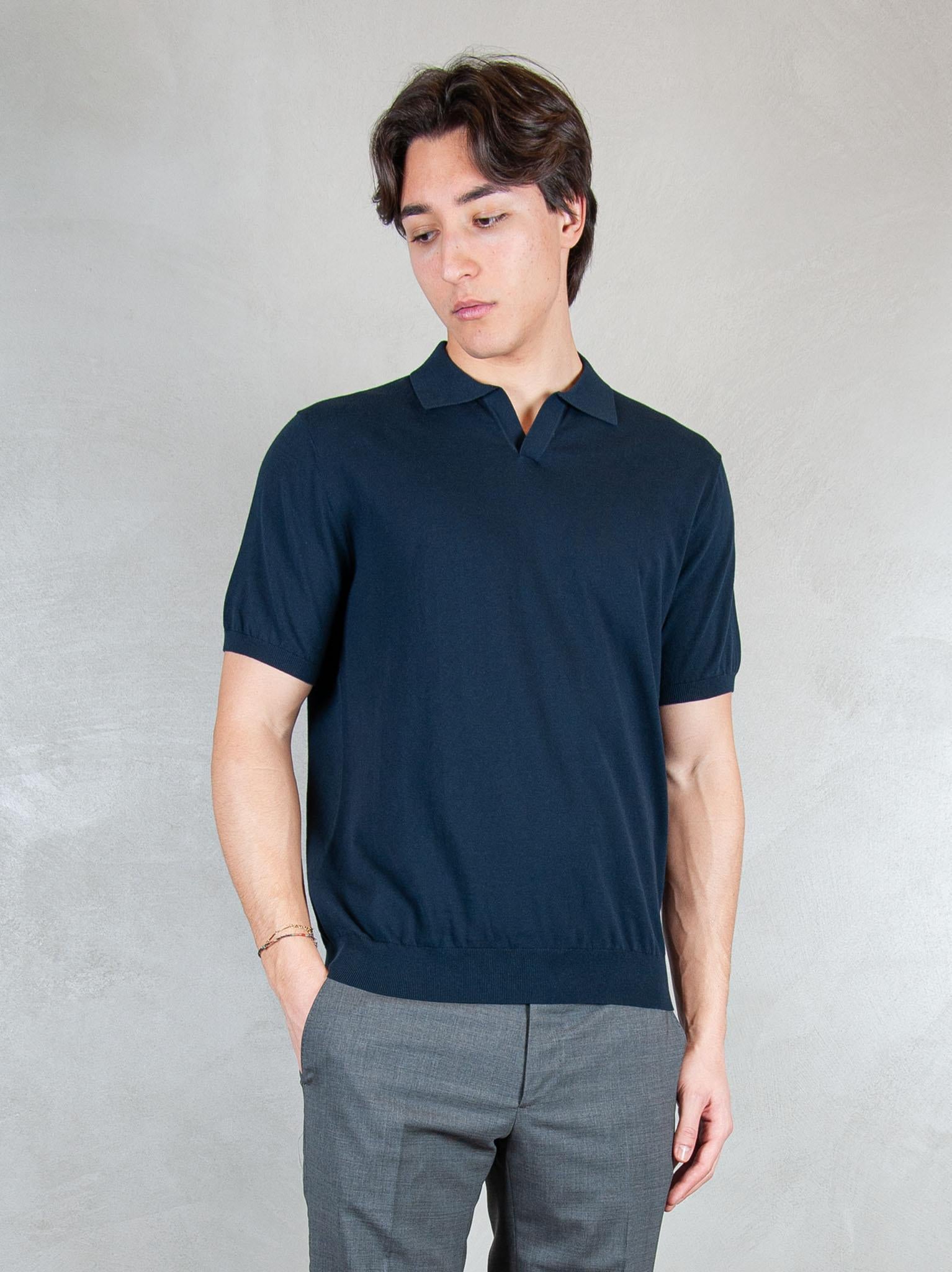 Raphael1966 Maglia Polo Capri Cotone Crepe DK17008 BLU NOTTE Raphael - Dkt 