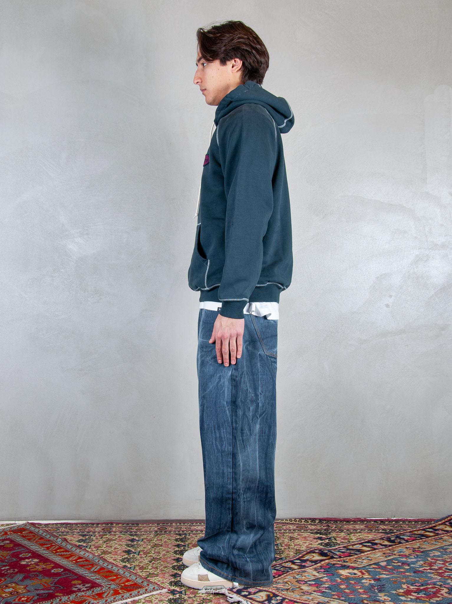 Parra Felpa Circled Script Logo hooded 54431 DARK BLUE Parra 