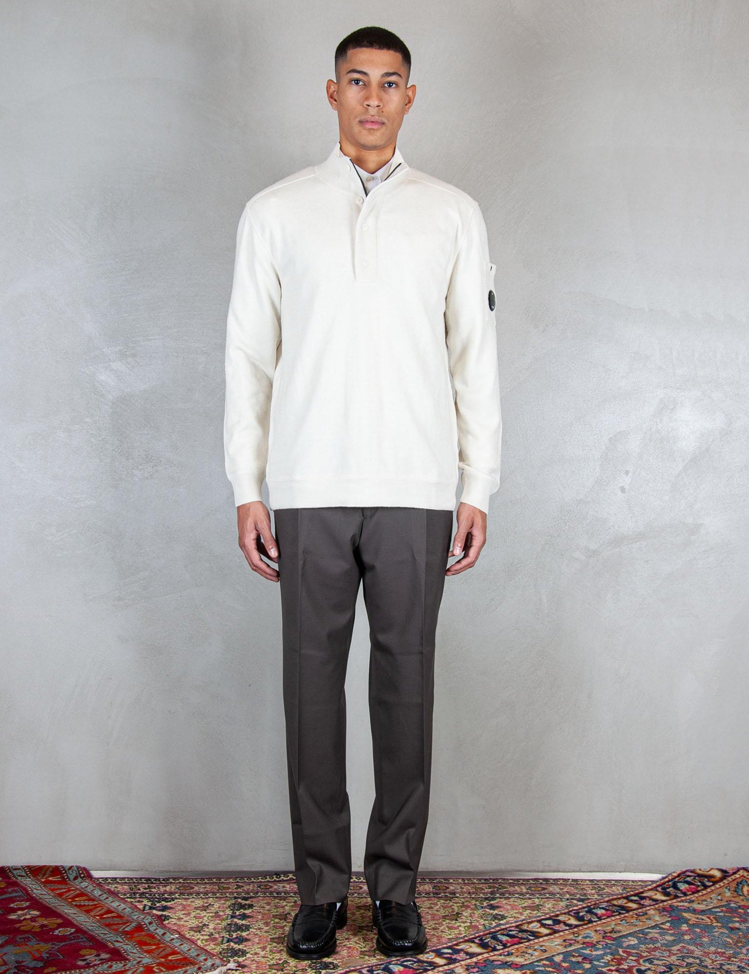 >Wool Felted polo KN199A-110468A 103 C.P. company 