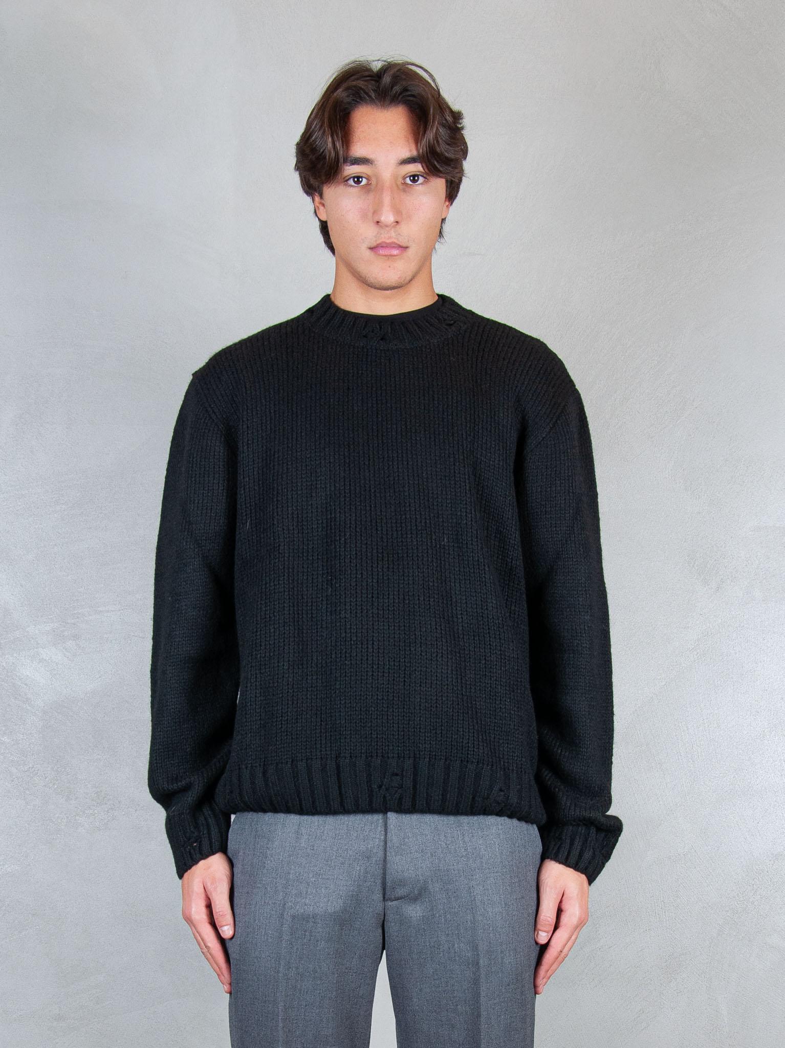 Maglia girocollo rotture MA3416 NERO I'm Brain 