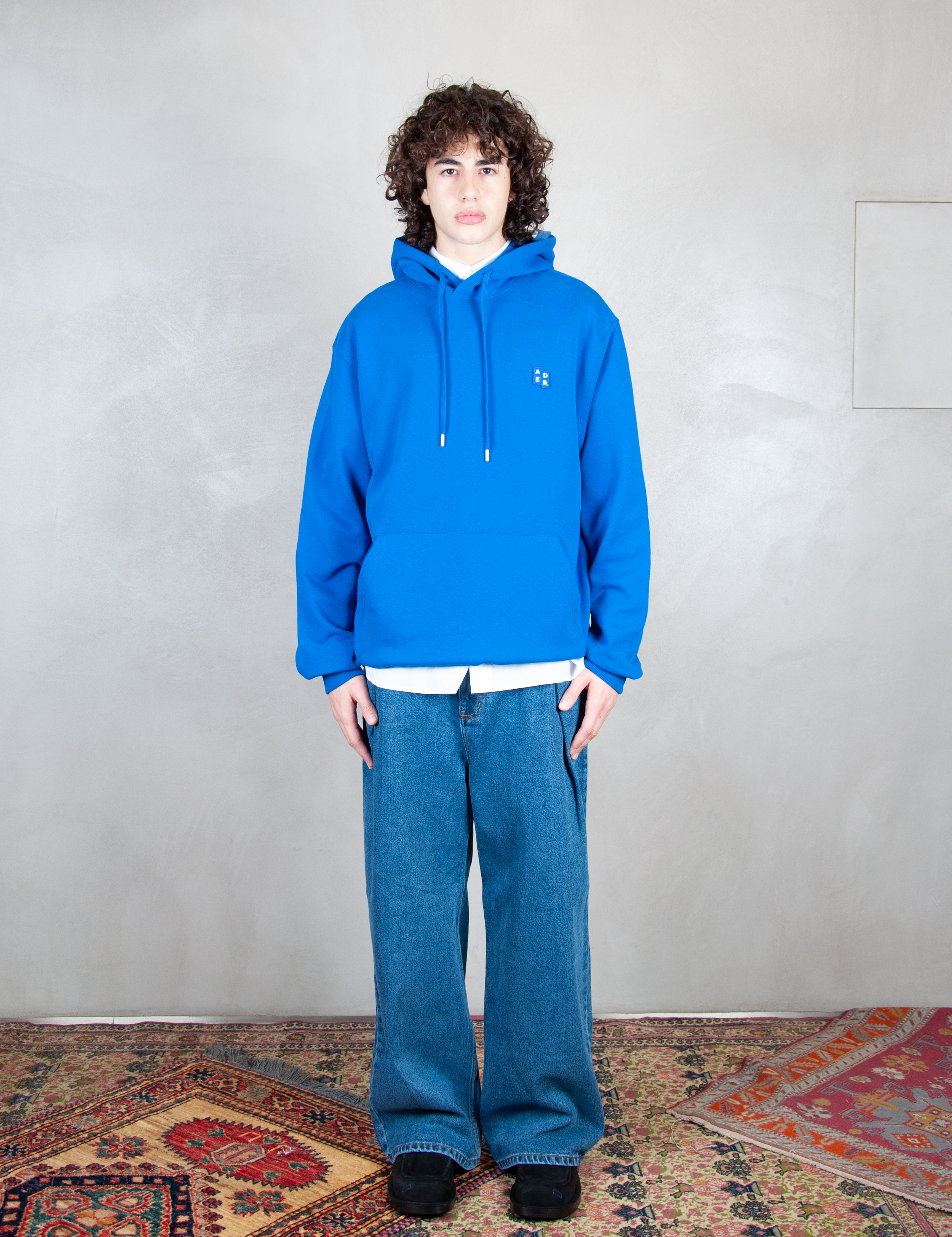 >Semi Oversized Hoodie BMSGFYHD0101 BL-BLUE Ader Error 
