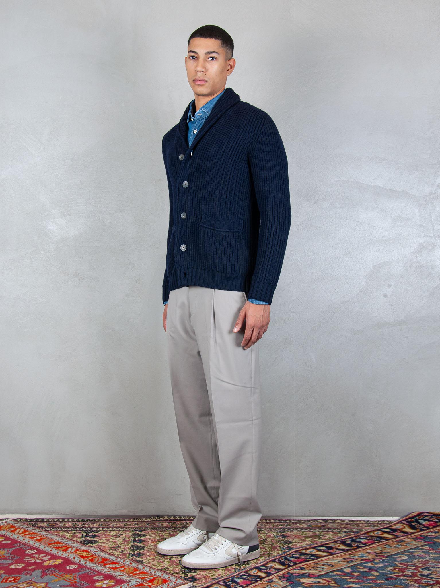 Luigi Gentile Maglia Cardigan Collo Sciallato LG1181 90 Luigi Gentile 